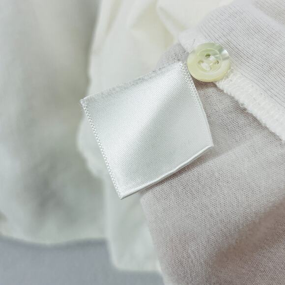 EILEEN FISHER Top S Cotton Woven Jersey Panels Shirt Button Up Long Sleeve White - Picture 10 of 13